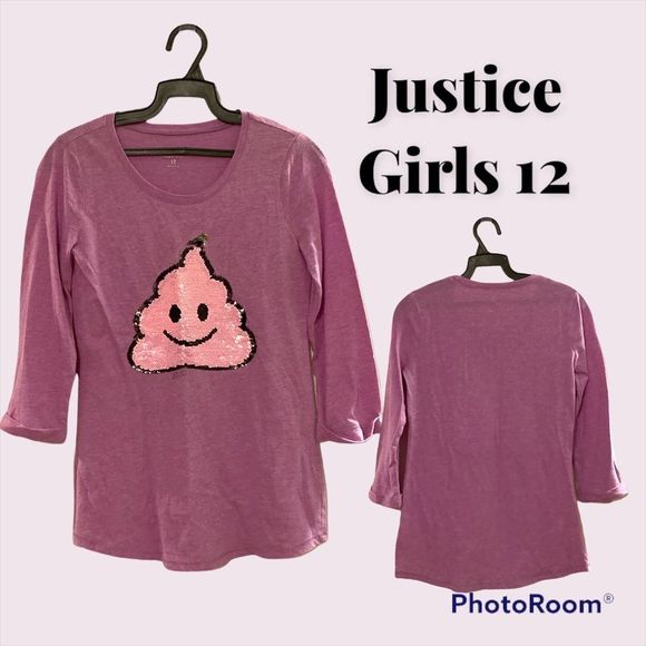 Justice Other - Justice Sequined Ice Cream Emoji Shirt